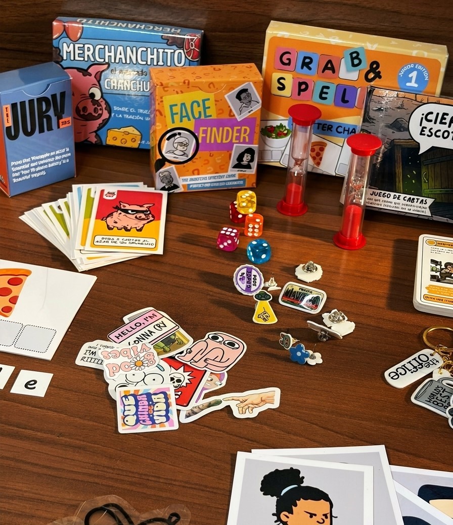 Espacio creativo de Fulatta con diseños y prototipos de juegos